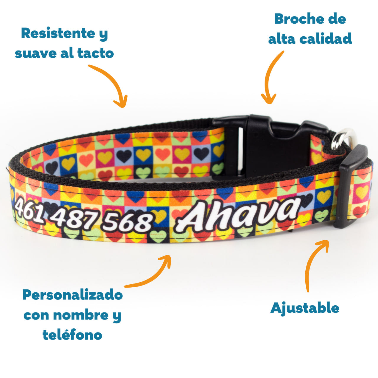 Collar personalizado para Mascota: Love Grid