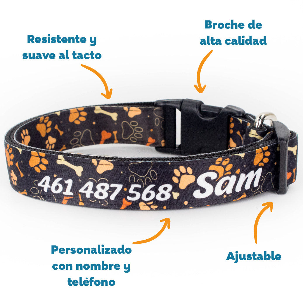 Collar personalizado para Mascota: Huellitas
