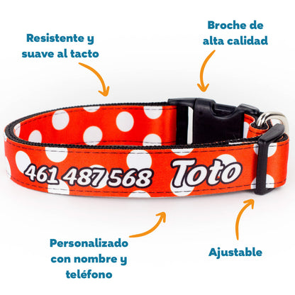 Collar personalizado para Mascota: Círculos Blancos