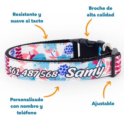 Collar personalizado para Mascota: Orquideas