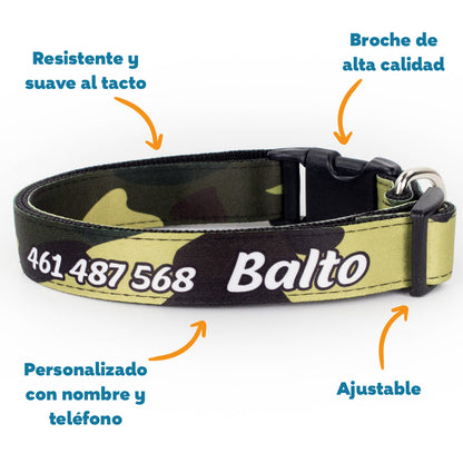 Collar personalizado para Mascota: Militar